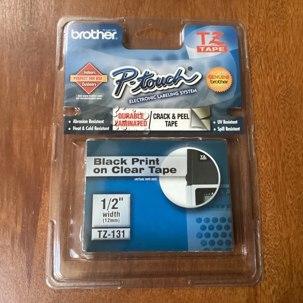 Brother TZ-121 P-touch Electronic Labeling System Tape 1/2” width (12mm)